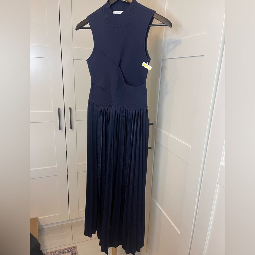 NWOT: Derek Lam 10 Crosby Sleeveless Pleated Mixed-Media dress Size Small - Picture 3 of 8
